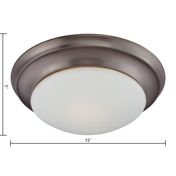 Thomas Lighting Fluor Glass Dome Flush Mount Ceiling Light for Hallways Bedrooms and Powder Rooms 15 inches Bronze 190033715