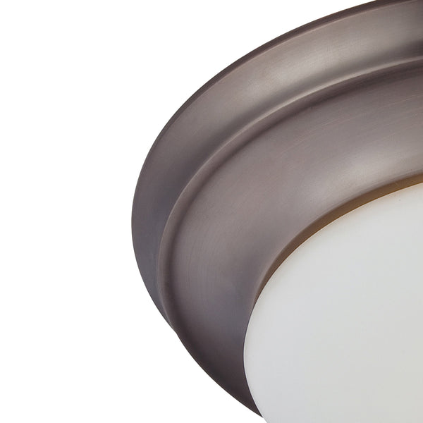 Thomas Lighting Fluor Glass Dome Flush Mount Ceiling Light for Hallways Bedrooms and Powder Rooms 15 inches Bronze 190033715