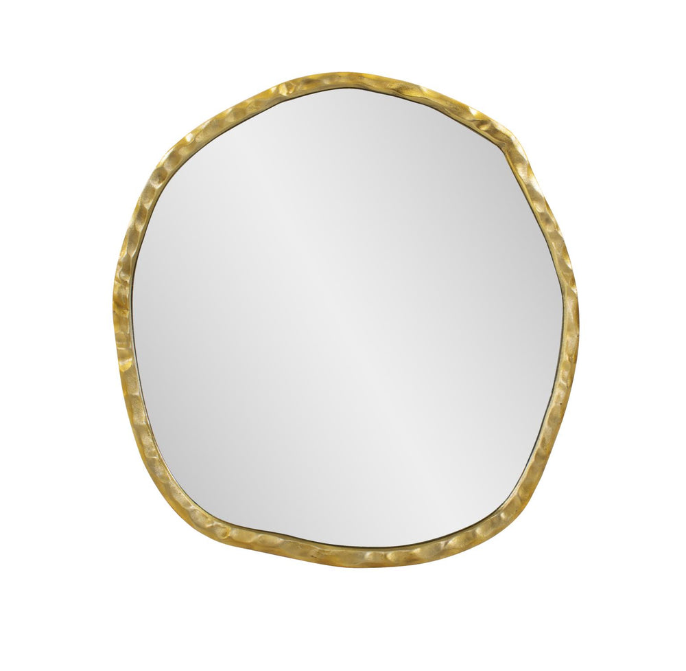 Howard Elliott Martine Abstract Cast Iron Mirror – Unique Irregular Frame With Glamorous Aesthetic For Home Décor Gold Aluminum 190035-howard-elliott