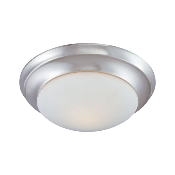 Thomas Lighting Fluor Glass Dome Flush Mount Ceiling Light for Hallways Bedrooms and Powder Rooms 14.25 inches Nickel 190035217