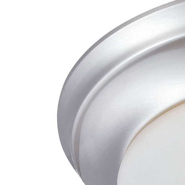 Thomas Lighting Fluor Glass Dome Flush Mount Ceiling Light for Hallways Bedrooms and Powder Rooms 14.25 inches Nickel 190035217