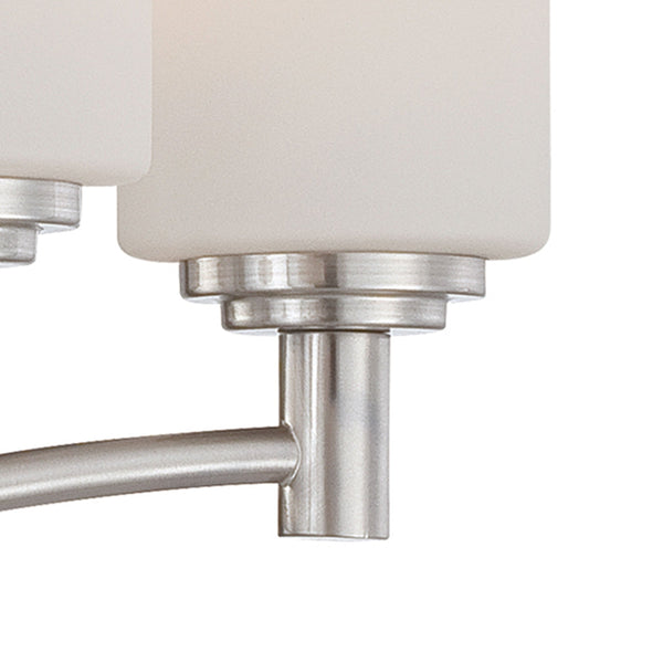 Thomas Lighting Pittman Three Light Chandelier Frosted Glass Cylinders Brushed Nickel Modern Ceiling Fixture 24 inches 190041217