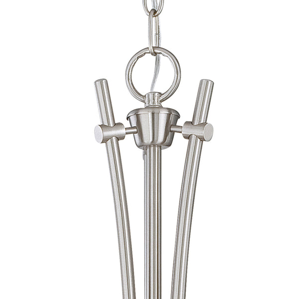 Thomas Lighting Pittman Three Light Chandelier Frosted Glass Cylinders Brushed Nickel Modern Ceiling Fixture 31 inches 190042217
