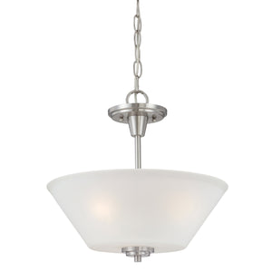 Thomas Lighting Pittman Two Light Semi Flush Mount with Frosted Glass Cylinders for Modern Interiors Nickel 190043217