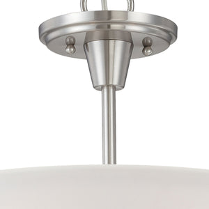 Thomas Lighting Pittman Two Light Semi Flush Mount with Frosted Glass Cylinders for Modern Interiors Nickel 190043217