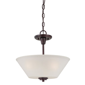 Thomas Lighting Pittman Two Light Semi Flush Mount with Frosted Glass Cylinders for Modern Interiors Bronze 190043719