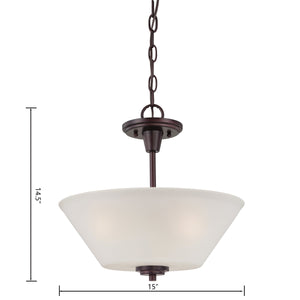 Thomas Lighting Pittman Two Light Semi Flush Mount with Frosted Glass Cylinders for Modern Interiors Bronze 190043719