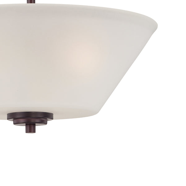 Thomas Lighting Pittman Two Light Semi Flush Mount with Frosted Glass Cylinders for Modern Interiors Bronze 190043719