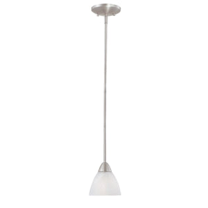 Thomas Lighting Tia Frosted Glass Mini Pendant Light Slim Metal Frame for Kitchen or Dining Nickel 190056117