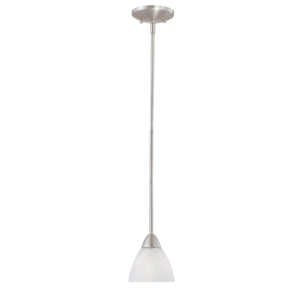 Thomas Lighting Tia Frosted Glass Mini Pendant Light Slim Metal Frame for Kitchen or Dining Nickel 190056117