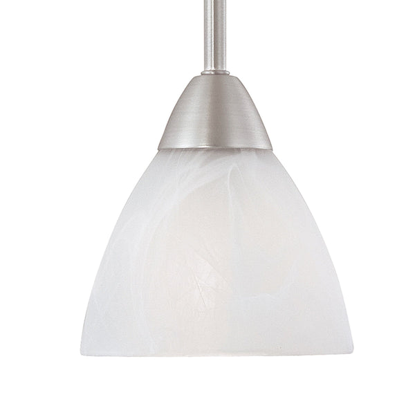 Thomas Lighting Tia Frosted Glass Mini Pendant Light Slim Metal Frame for Kitchen or Dining Nickel 190056117