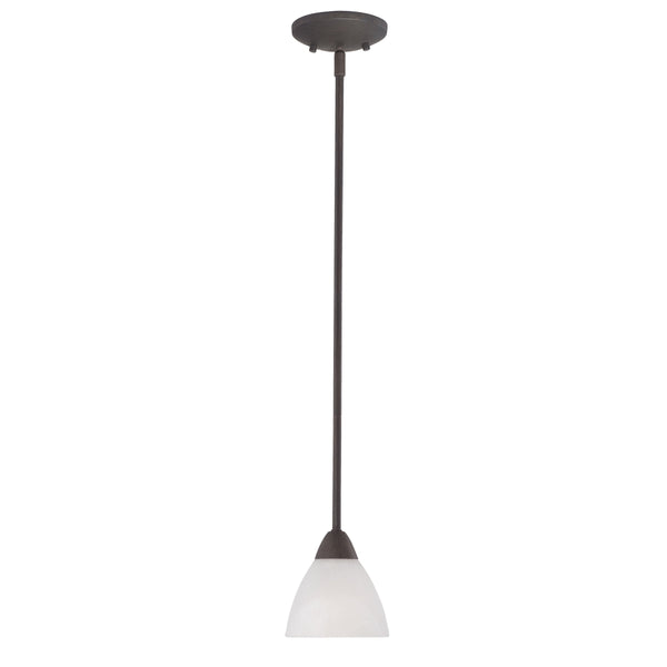 Thomas Lighting Tia Frosted Glass Mini Pendant Light Slim Metal Frame for Kitchen or Dining Bronze 190056763