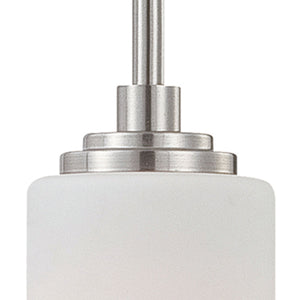 Thomas Lighting Pittman Frosted Glass Cylinder Mini Pendant Brushed Metal Kitchen Entryway Light Nickel 190060217