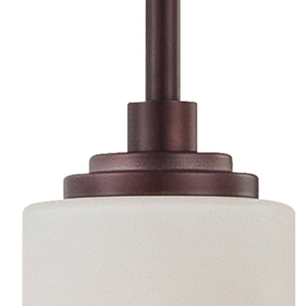 Thomas Lighting Pittman Frosted Glass Cylinder Mini Pendant Brushed Metal Kitchen Entryway Light Bronze 190060719