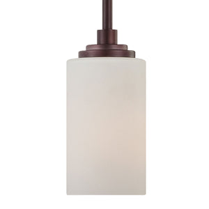 Thomas Lighting Pittman Frosted Glass Cylinder Mini Pendant Brushed Metal Kitchen Entryway Light Bronze 190060719