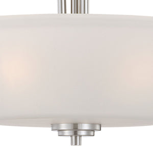 Thomas Lighting Pittman 3 Light Pendant with Frosted Glass Cylinders for Kitchen or Dining Spaces Nickel 190061217
