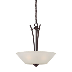 Thomas Lighting Pittman 3 Light Pendant with Frosted Glass Cylinders for Kitchen or Dining Spaces Bronze 190061719