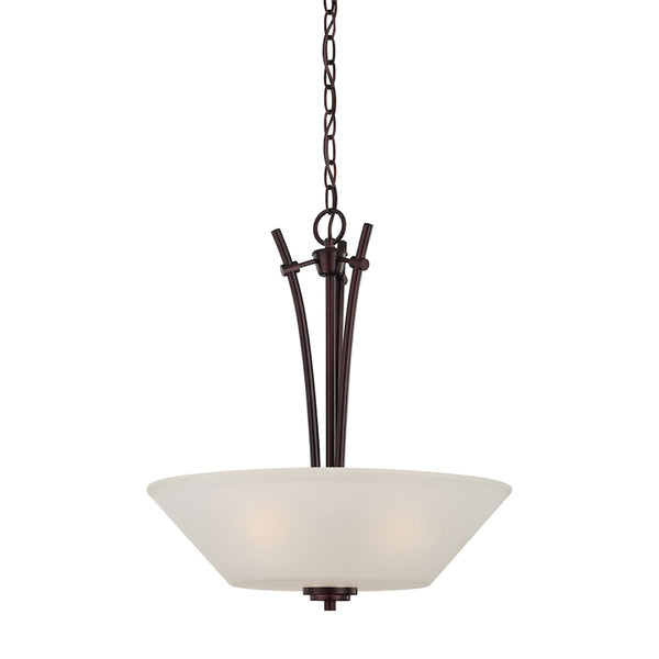 Thomas Lighting Pittman 3 Light Pendant with Frosted Glass Cylinders for Kitchen or Dining Spaces Bronze 190061719