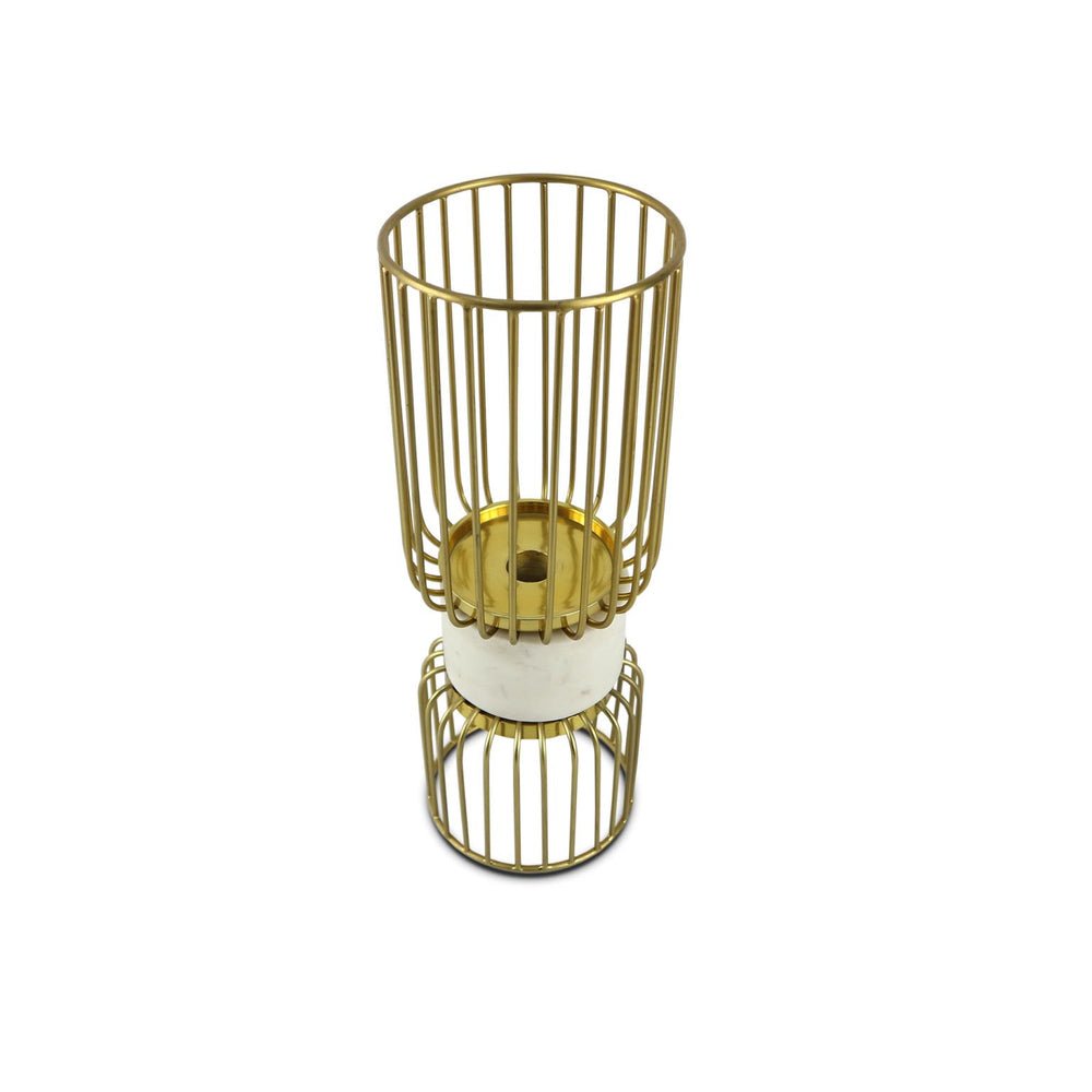 Howard Elliott Robin Baron Water Mill Candle Holder - Elegant Design For Dining And Home Decor Enhancement Gold Iron,Marble 190068-howard-elliott