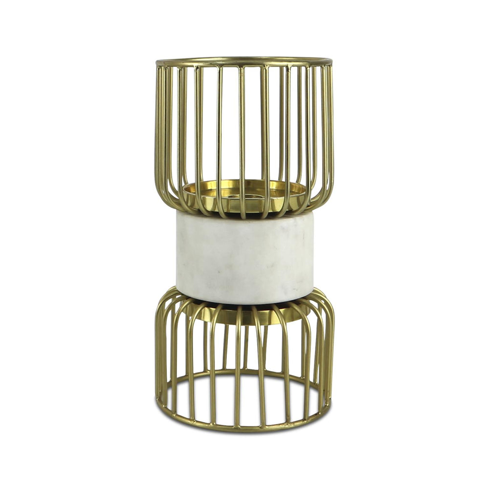 Howard Elliott Robin Baron Water Mill Candle Holder - Elegant Design For Dining And Home Decor Enhancement Gold Iron,Marble 190068-howard-elliott