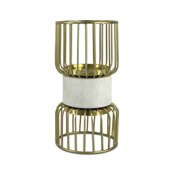 Howard Elliott Robin Baron Water Mill Candle Holder - Elegant Design For Dining And Home Decor Enhancement Gold Iron,Marble 190068-howard-elliott