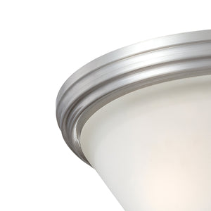 Thomas Lighting Pittman Dual Frosted Glass Cylinder Flush Mount for Hallways and Low Ceiling Rooms Nickel 190071217
