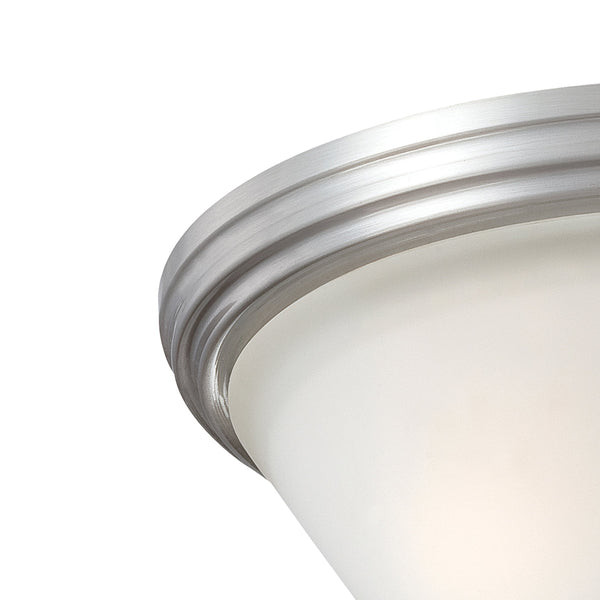Thomas Lighting Pittman Dual Frosted Glass Cylinder Flush Mount for Hallways and Low Ceiling Rooms Nickel 190071217