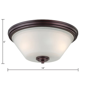 Thomas Lighting Pittman Dual Frosted Glass Cylinder Flush Mount for Hallways and Low Ceiling Rooms Bronze 190071719