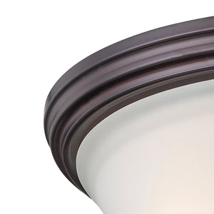 Thomas Lighting Pittman Dual Frosted Glass Cylinder Flush Mount for Hallways and Low Ceiling Rooms Bronze 190071719