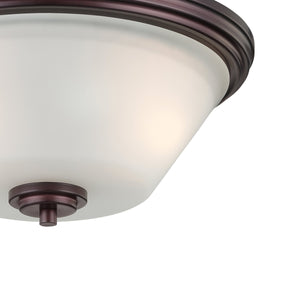 Thomas Lighting Pittman Dual Frosted Glass Cylinder Flush Mount for Hallways and Low Ceiling Rooms Bronze 190071719