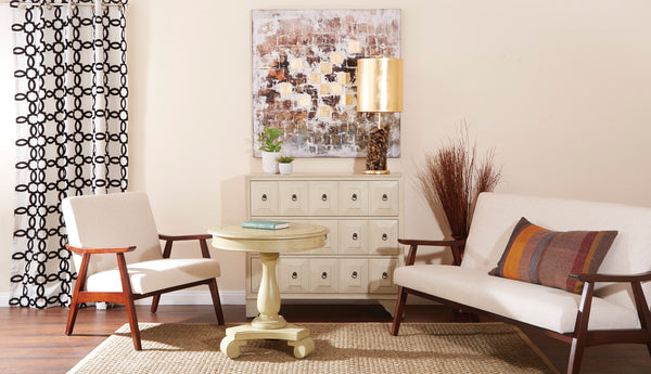 OSP Home Furnishings Avalon Round Accent table Antique Celedon