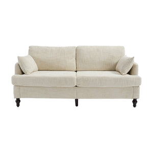 English Elm Modern chenille 2-seater sofa with LED, USB charging, storage pocket, solid wood legs, durable comfort Beige W395P318540