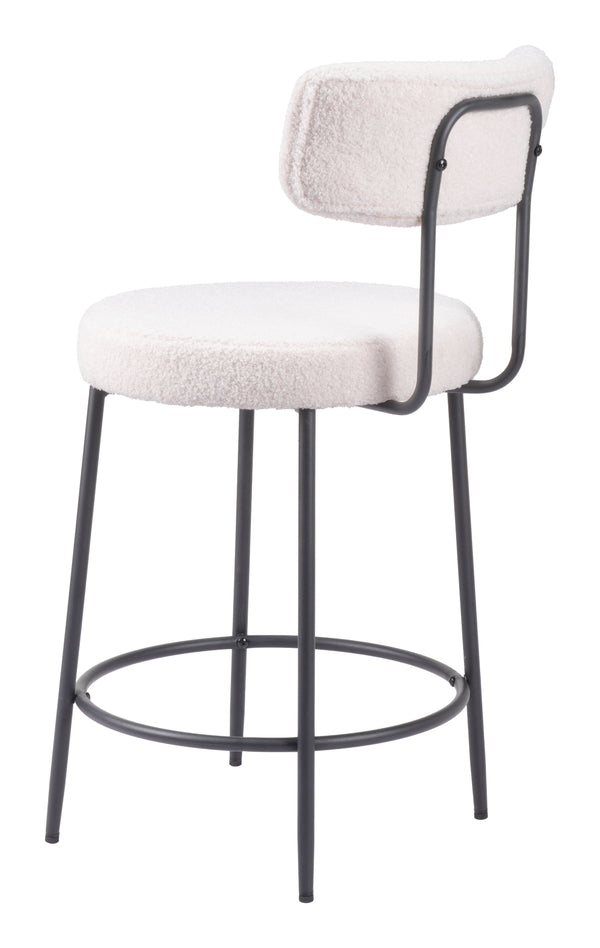 Blanca Counter Stool - Set of 2 Ivory 109739 Zuo Modern