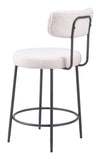 Blanca Counter Stool - Set of 2 Ivory 109739 Zuo Modern