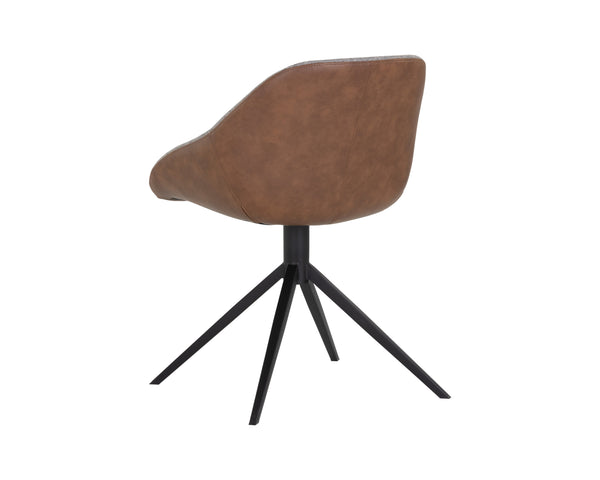 Sunpan Mccoy Swivel Dining Chair - Masculine Charm with Unique Two-Toned Design for Modern Spaces November Grey / Cinnamon Brown