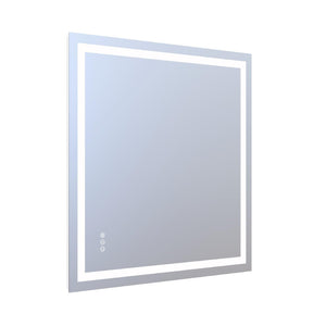 English Elm 36" Square Led Vanity Mirror with Dual Front Back Lighting Dimmable Anti-fog Bathroom W1920P493135