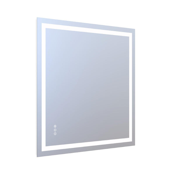 English Elm 36" Square Led Vanity Mirror with Dual Front Back Lighting Dimmable Anti-fog Bathroom W1920P493135