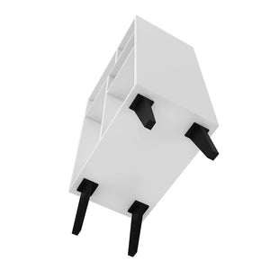 Manhattan Comfort Warren Mid-Century Modern Bookcase White with Black Feet 190AMC205