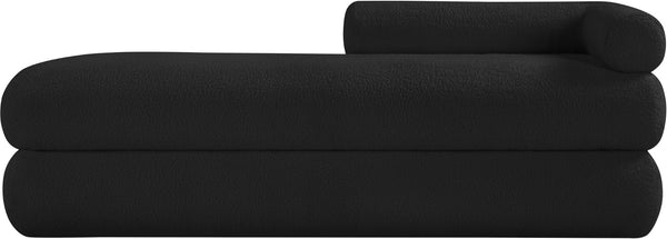 Meridian Furniture Kennedy Upholstered Bench with Channel Tufted Base Plush Seat for Bedroom or Living Room Black Faux Shearling Teddy Fabric 190Black