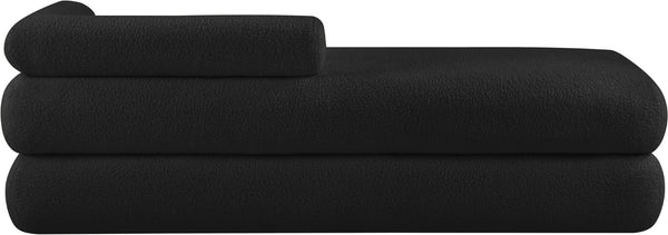 Meridian Furniture Kennedy Upholstered Bench with Channel Tufted Base Plush Seat for Bedroom or Living Room Black Faux Shearling Teddy Fabric 190Black