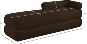 Meridian Furniture Kennedy Upholstered Bench with Channel Tufted Base Plush Seat for Bedroom or Living Room Brown Faux Shearling Teddy Fabric 190Brown