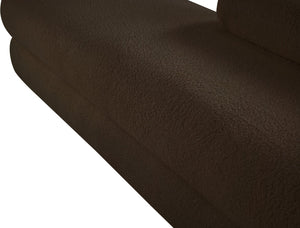 Meridian Furniture Kennedy Upholstered Bench with Channel Tufted Base Plush Seat for Bedroom or Living Room Brown Faux Shearling Teddy Fabric 190Brown