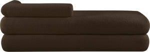 Meridian Furniture Kennedy Upholstered Bench with Channel Tufted Base Plush Seat for Bedroom or Living Room Brown Faux Shearling Teddy Fabric 190Brown