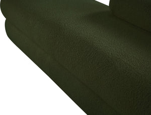 Meridian Furniture Kennedy Upholstered Bench with Channel Tufted Base Plush Seat for Bedroom or Living Room Green Faux Shearling Teddy Fabric 190Green