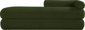 Meridian Furniture Kennedy Upholstered Bench with Channel Tufted Base Plush Seat for Bedroom or Living Room Green Faux Shearling Teddy Fabric 190Green