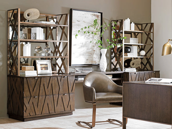 Lexington Sligh Prism File Chest - Contemporary Mocha Oak Design With Asymmetrical Styling & Full-extension Drawers Delshire Wood 190-450