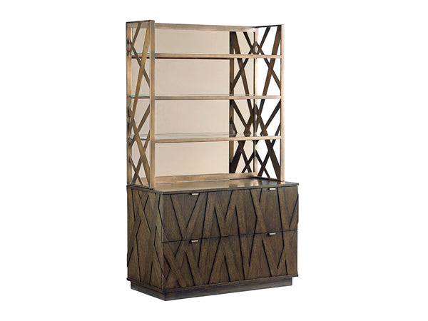 Lexington Sligh Prism Metal Deck - Contemporary Industrial Design With Mocha Oak And Decorative Bronze Accents Delshire Wood 190-441