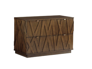 Lexington Sligh Prism File Chest - Contemporary Mocha Oak Design With Asymmetrical Styling & Full-extension Drawers Delshire Wood 190-450