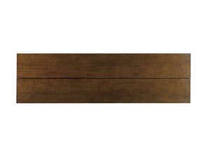 Lexington Sligh Gateway Flip-top Console: Stylish Mocha Finish With Asymmetrical Metal Base For Modern Home Design Delshire Wood 190-470