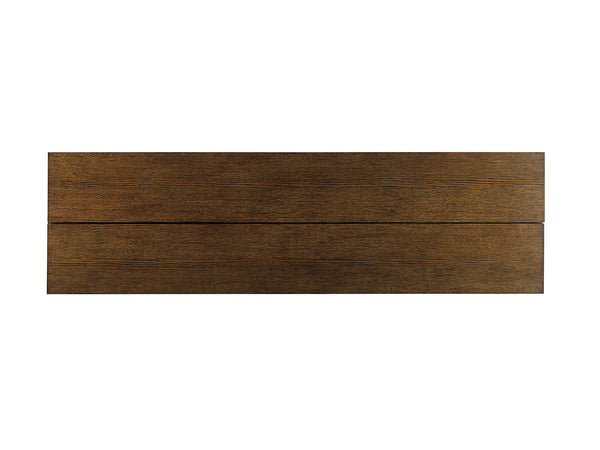 Lexington Sligh Gateway Flip-top Console: Stylish Mocha Finish With Asymmetrical Metal Base For Modern Home Design Delshire Wood 190-470